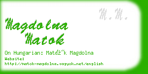 magdolna matok business card